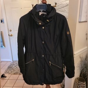 Michael Kors Womens Medium Weight Black Coat in Aize Large